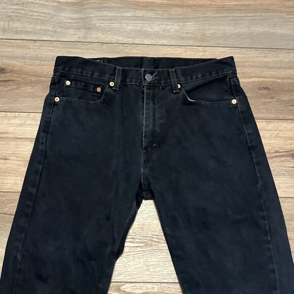 Men's Levis 505 Regular Fit Denim Jeans SZ 33x30 Black Modern Cotton Red Tab - Picture 2 of 13